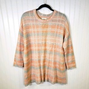 Lou & Grey Plaid Light Pink Sweater